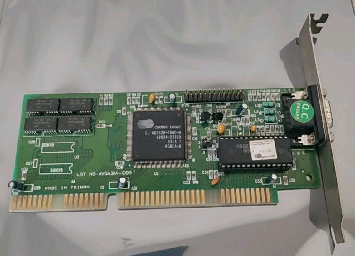 VINTAGE 1993 MACHSPEED 9310 CIRRUS LOGIC CL-GD5420-750QC-B 18024-233BD SVGA