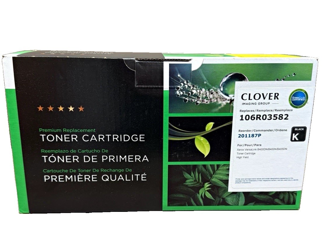 Clover Black High Yield Laser Toner 106R03582 for Xerox VersaLink B400/B405