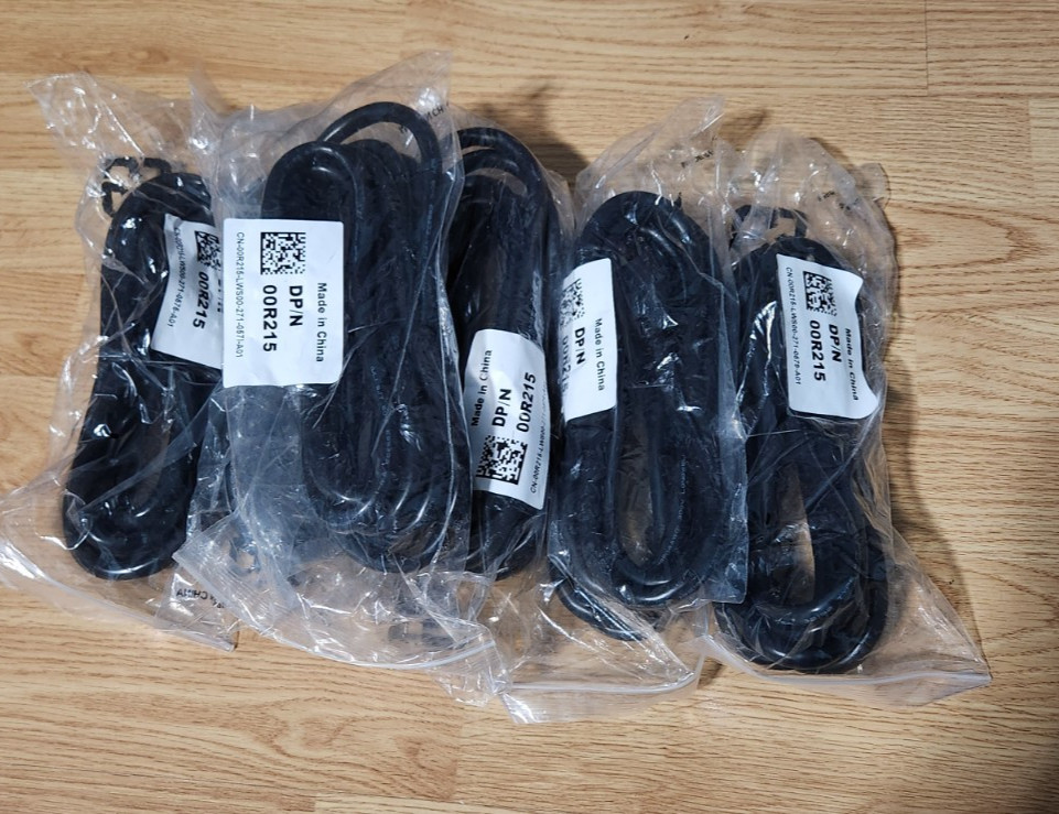 LOT OF 6 NEW Dell 00R215 10FT Heavy Duty 14AWG Power Cord 15A 125V NEMA 5-15P C1