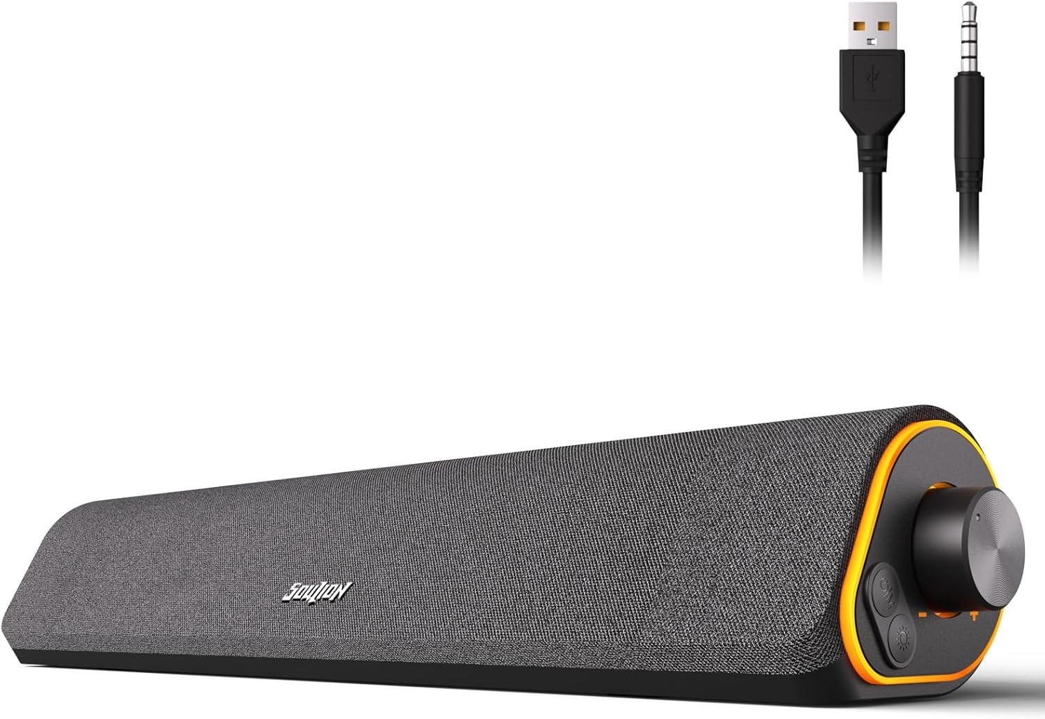 Compact R50 USB Powered Soundbar with Colorful LED Lights & Surround Audio