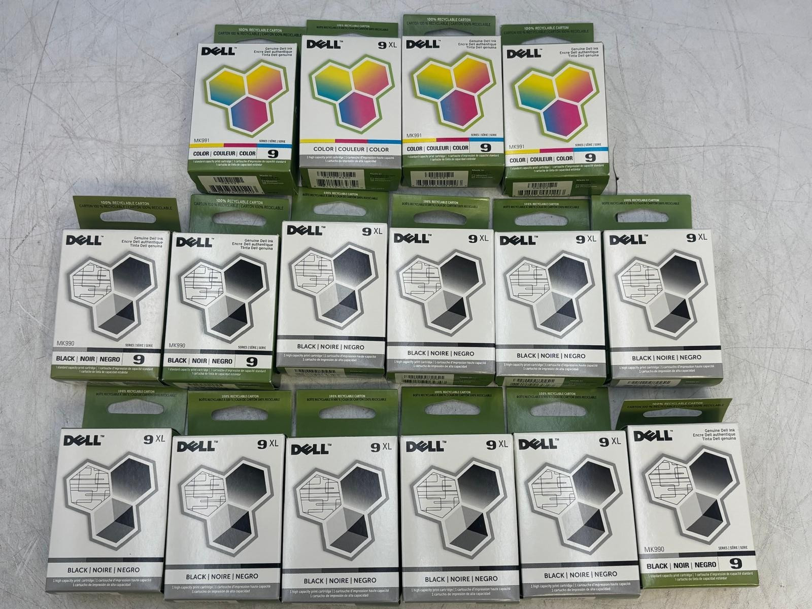 Mixed Lot of 16 Dell Series 9 Ink Cartridges - NEW
