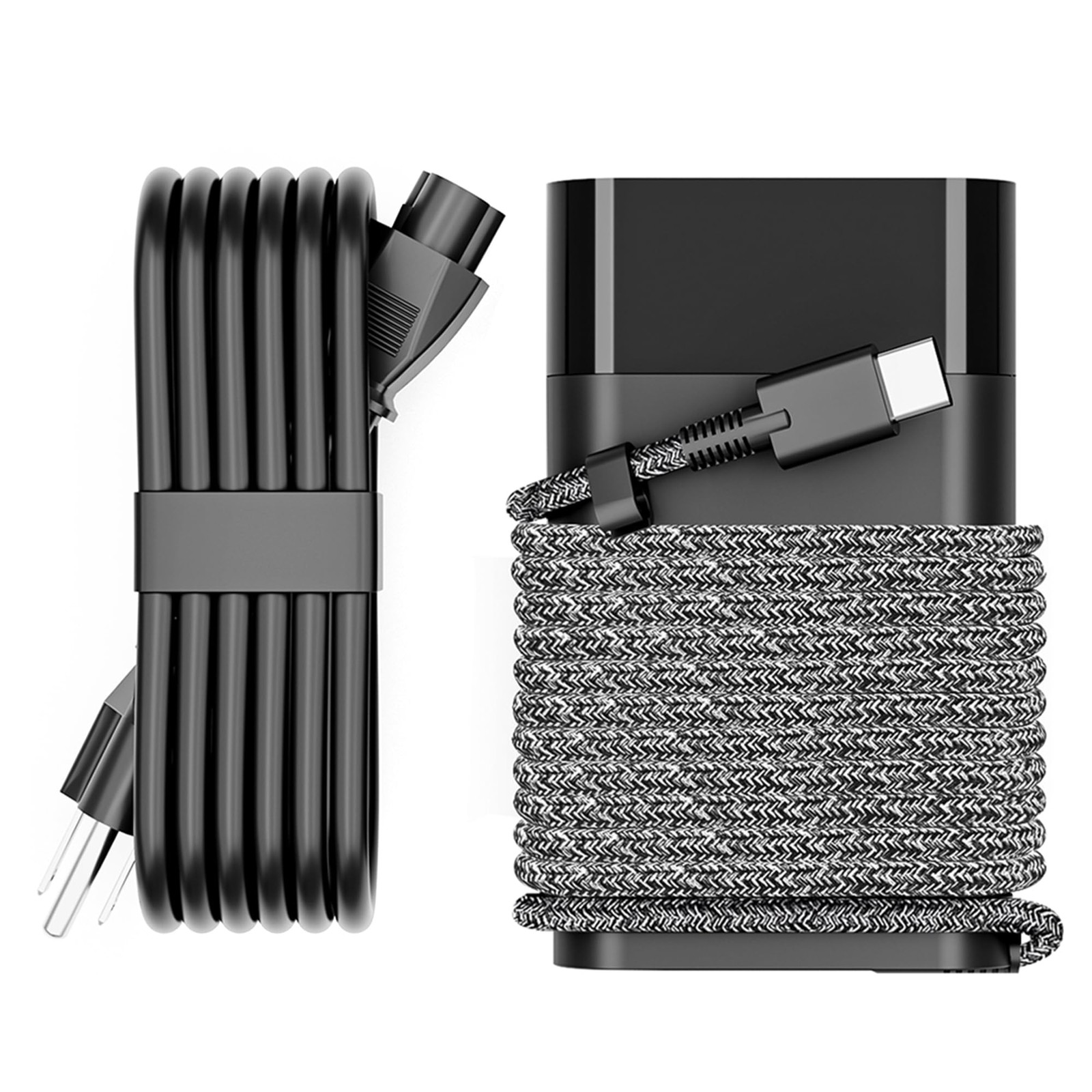 WZXHU 65W Slim USB C Laptop Charger 3.8*2.08*0.78in, Diamine Jet Black