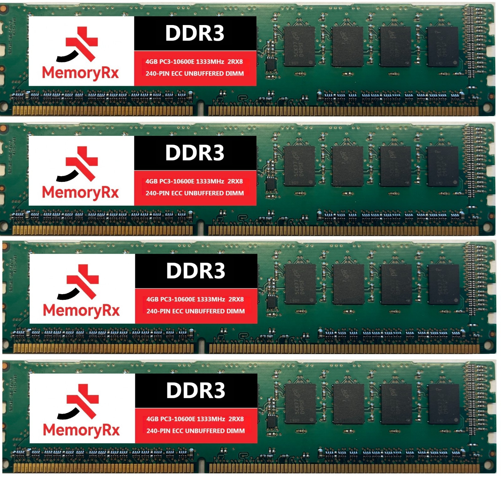 16GB ( 4X 4GB ) MEMORY DDR3 PC3-10600 1333MHz ECC FOR HP WORKSTATION Z400