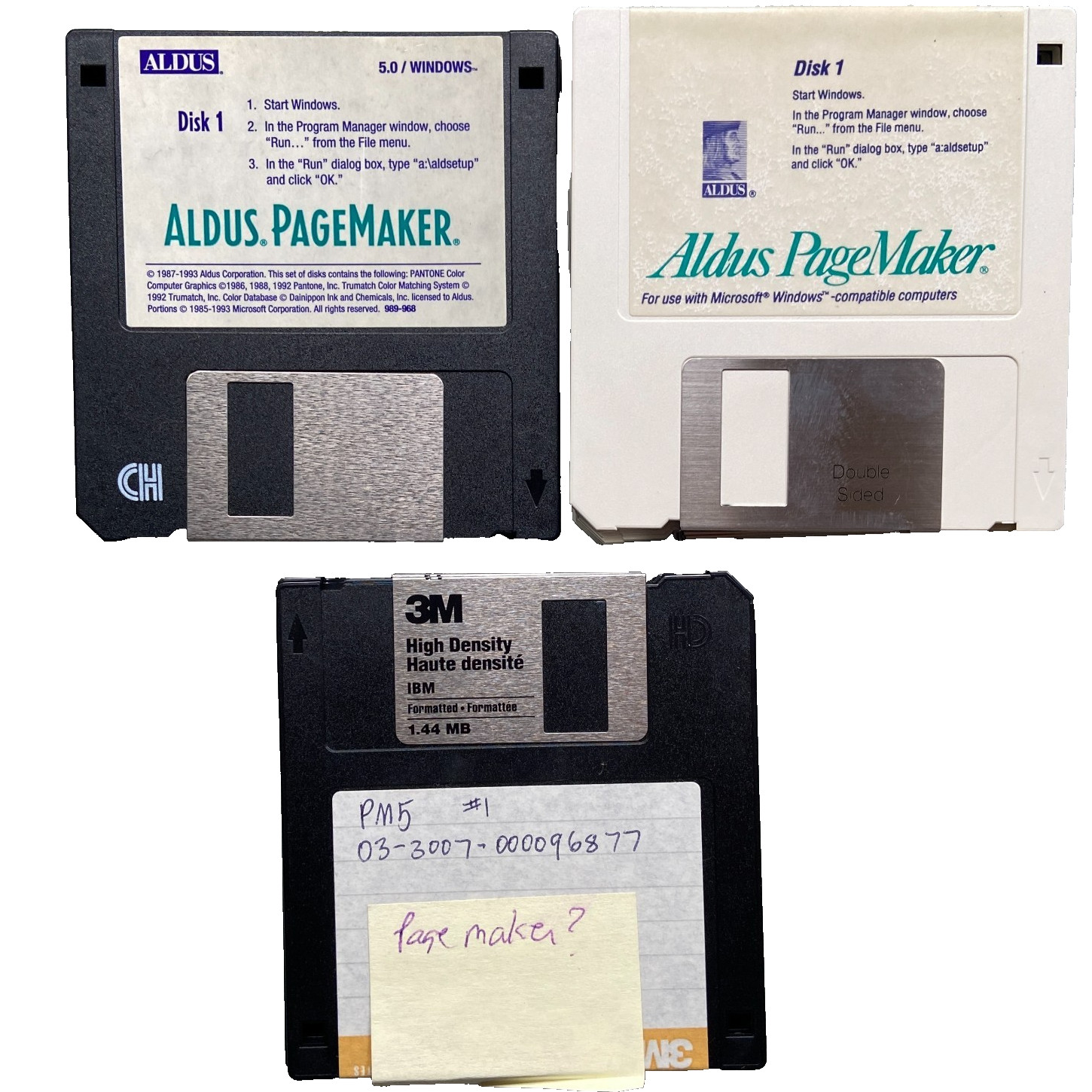Aldus PageMaker 4.0 5.0 Software Lot 3.5” Windows PC Computer IBM 1993 Vintage 