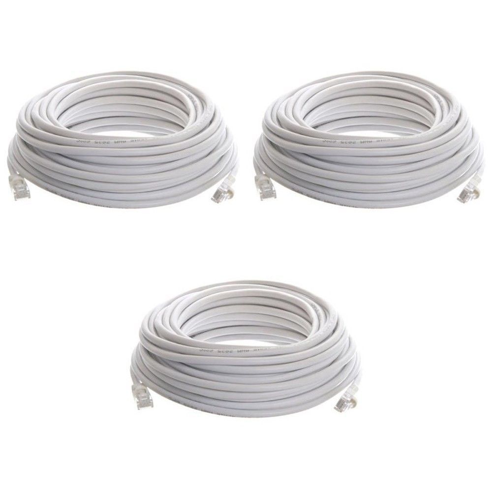 3 x 50ft FEET White Internet LAN CAT5e Network Cable for Computer Modem Router 