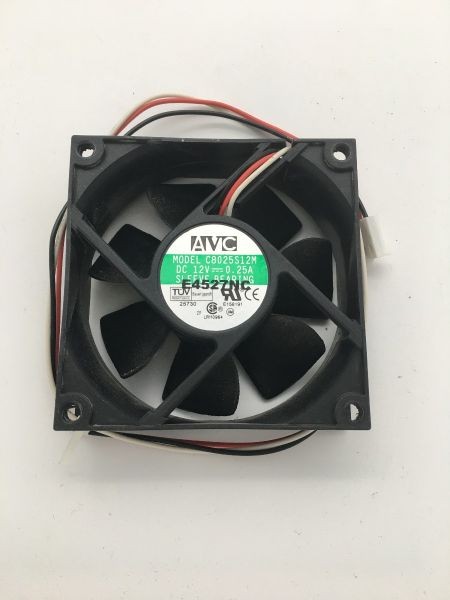 Fan, c8025s12m dc12v 0.25a sleeve bearing, 3-wire, 80x25mm