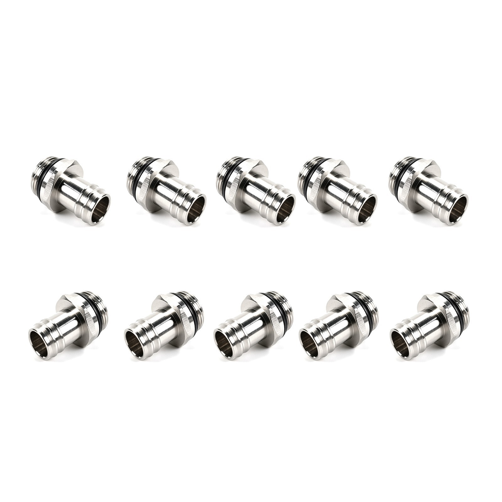 G1/4 5/16" 8mm Barb Hose Fitting 10 Pack Silver Nickel for PC Water Cooling