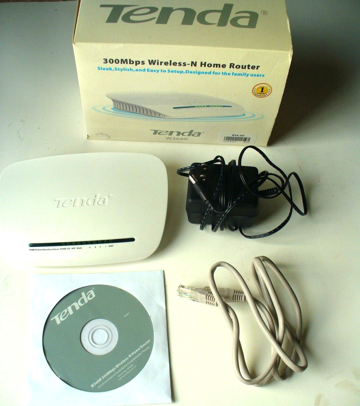 NEW Tenda W368R 300 Mbps 4-Port 10/100 Wireless-N Router