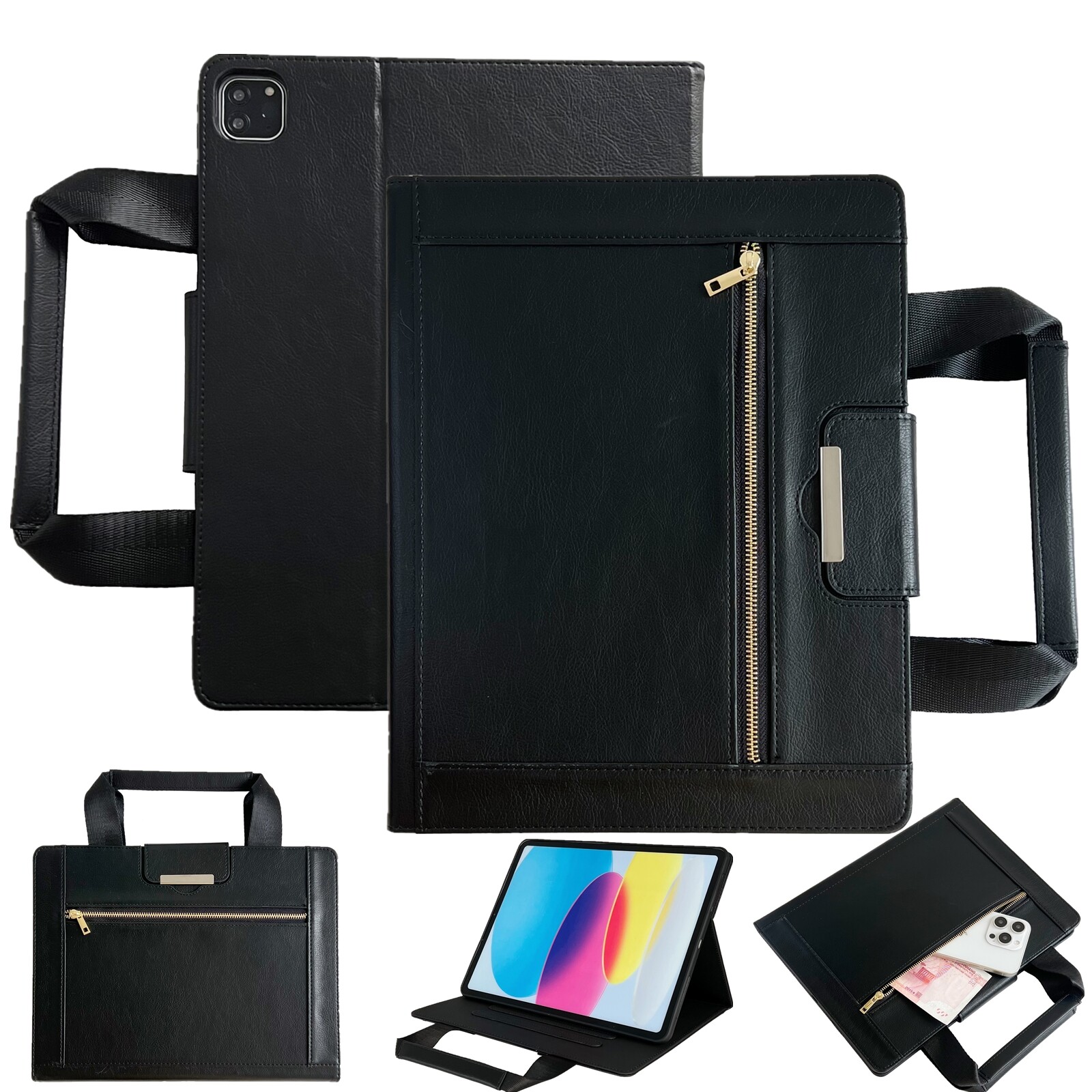 For iPad Pro 13/11/Air/mini 6/7/iPad 10.2" Hand Bag Smart Leather Wallet Case 