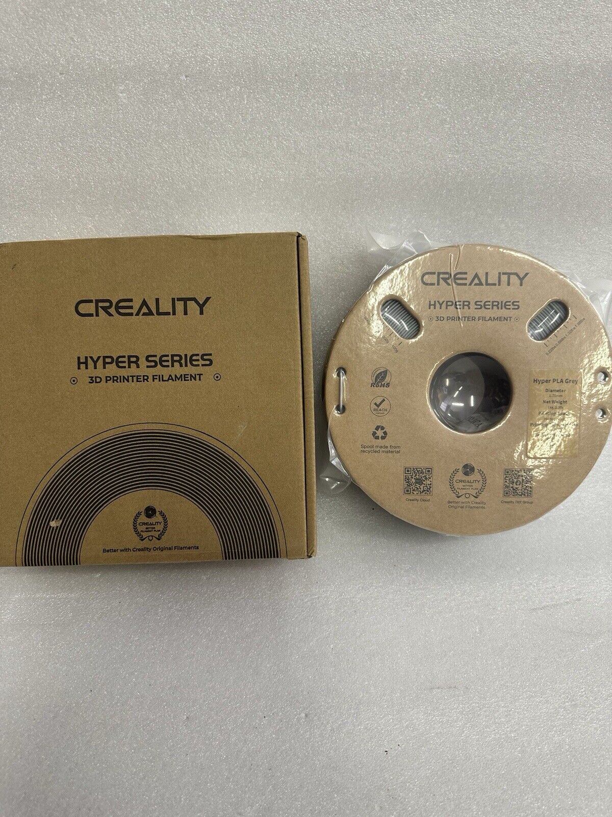 Creality Hyper Series PLA Grey Filament - 1.75mm, 2.2 Lbs, Fast Printing PLA