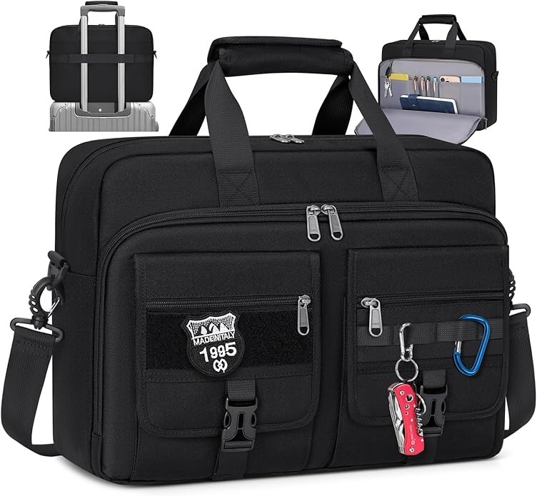 RAINSMORE Tactical Laptop Bag 17.3 Inch Laptop Briefcase Men Business Computer
