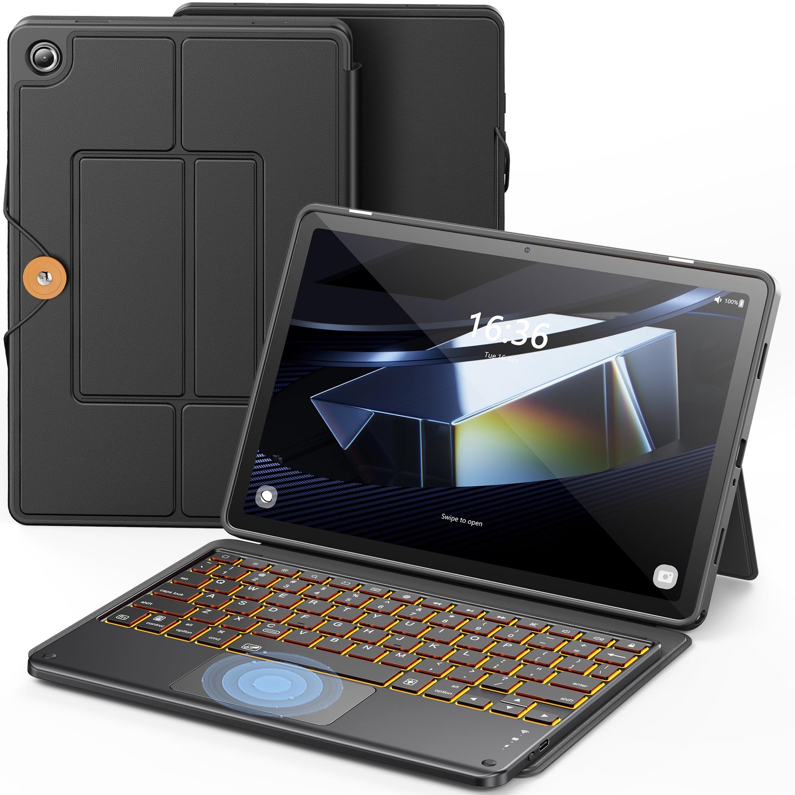 INFILAND Keyboard Case for Samsung Galaxy Tab A9+ 5G with 7-Color Backlight