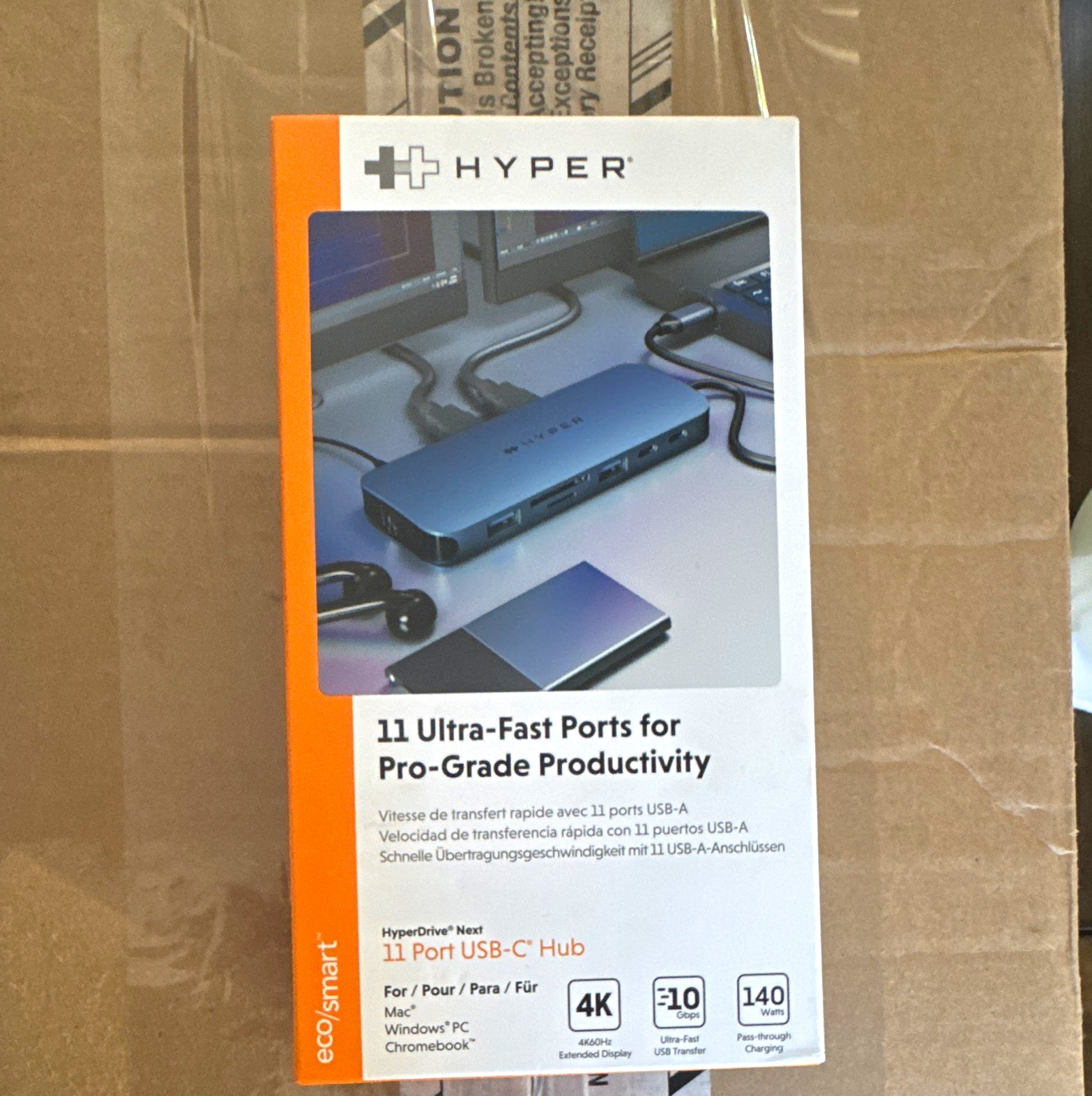 Hyper HyperDrive Next 11-Port USB-C Hub Dual 4K HDMI 140W PD GbE Gray