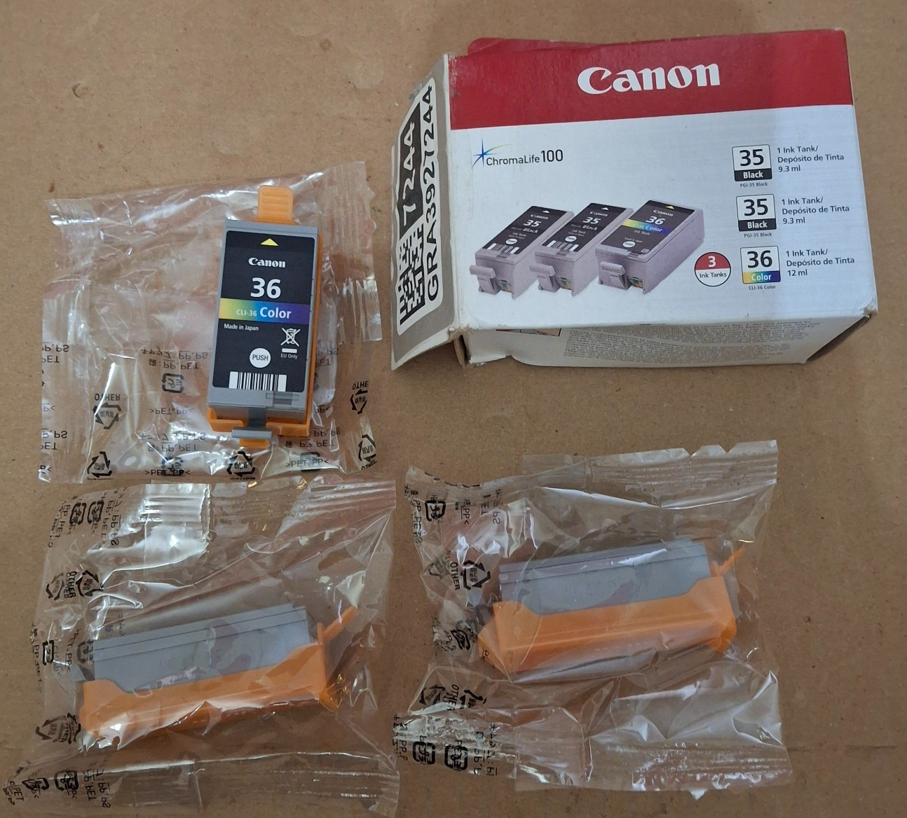 Genuine Canon Ink Tank Cartridges 35 Black PGI-35 OEM Replacement 2-Pcs 
