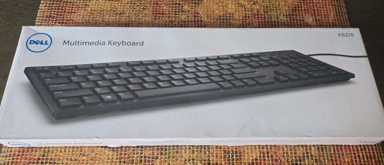 Official OEM Dell Wired Multimedia Keyboard, Slim Low Keys KB216- Black NEW