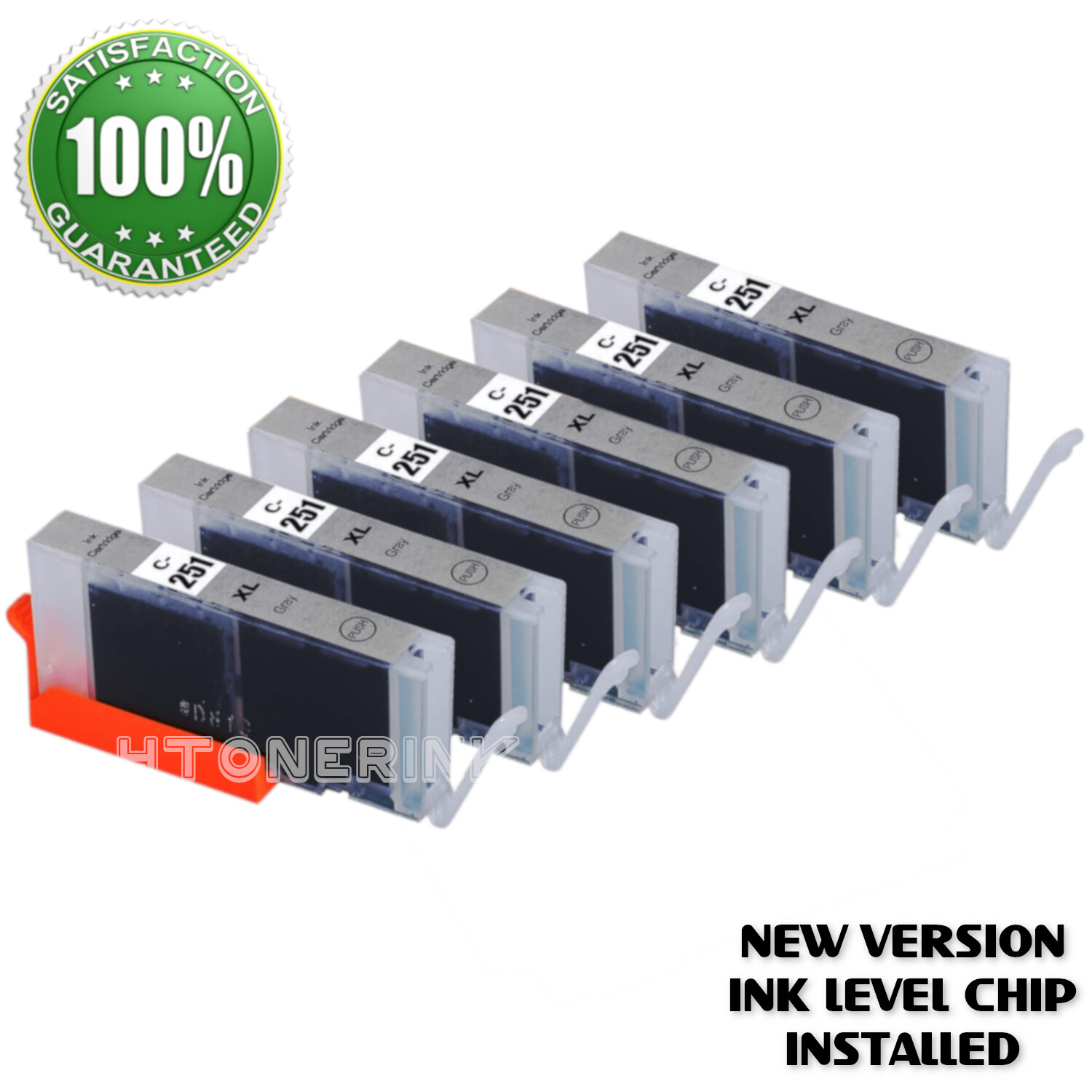 6 Pack CLI-251XL Gray Ink Cartridge For Canon Pixma MG6320 IP8720 MG7120 MG7520