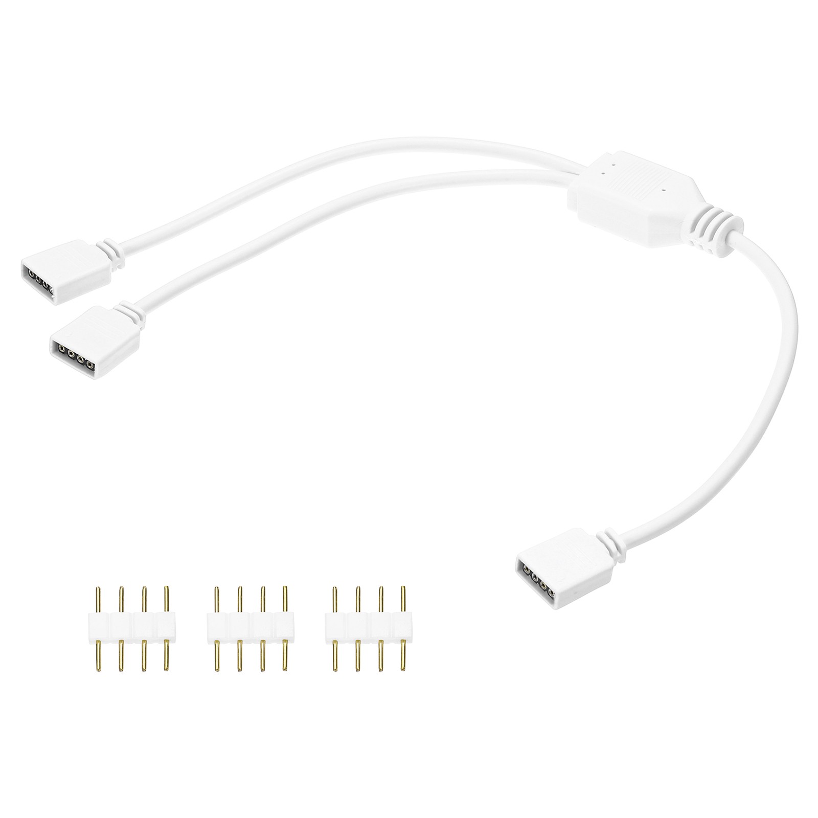 RGB Splitter Cable, 12V 12" 4 Pin 1 to 2 Female to Female, White