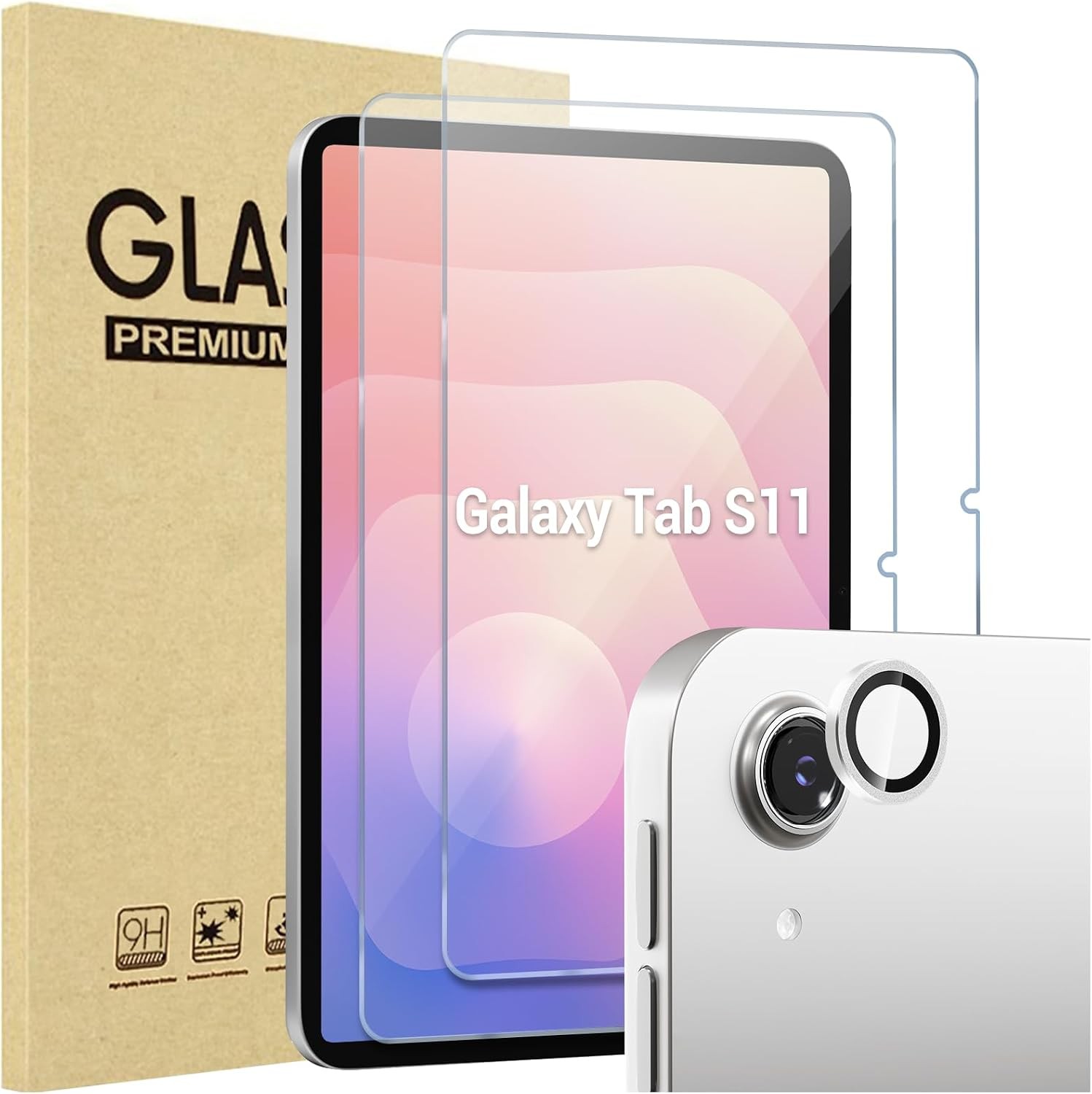 2 Pack Screen Protector for Galaxy Tab S11 2025, Clear Tempered Glass Film