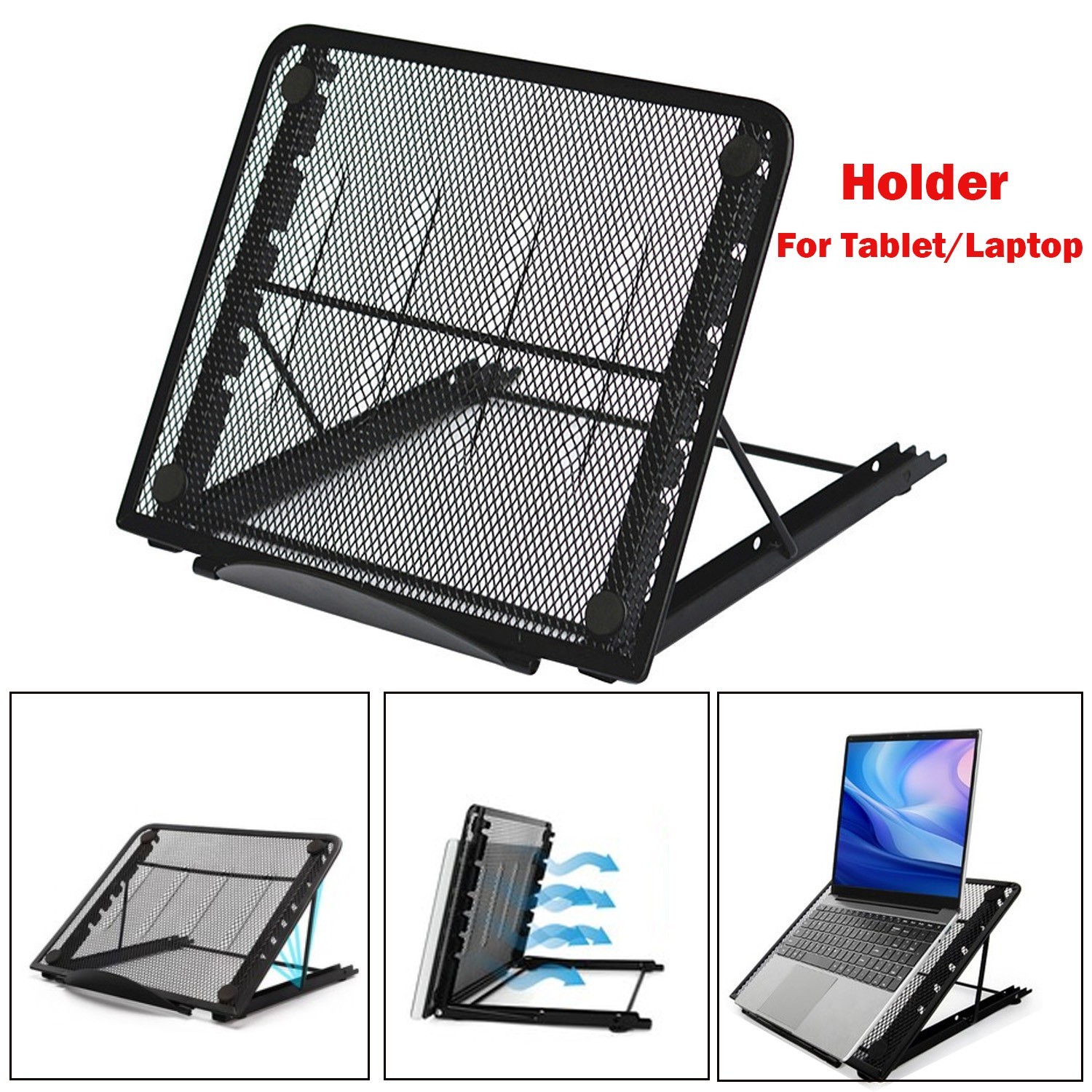 1x Foldable Laptop Stand Angle Adjustable Tablet PC Holder Riser Holder Stander