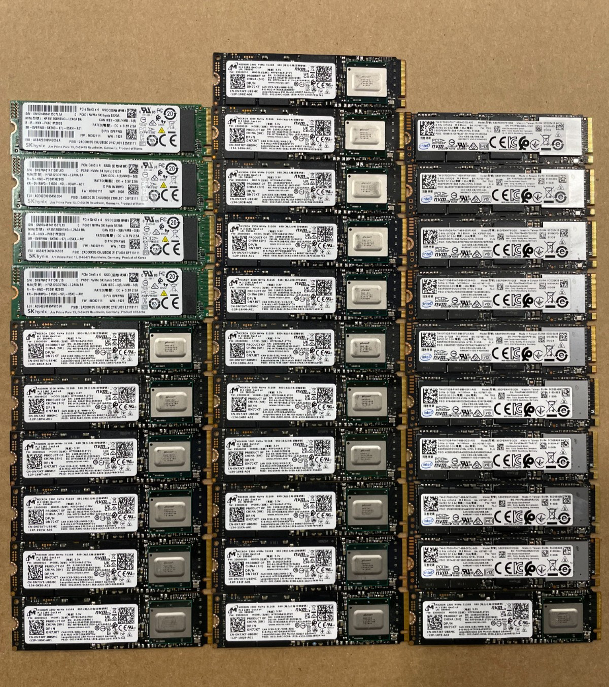 Lot of 31x Mixed Brand 512GB NVMe SSD  #26
