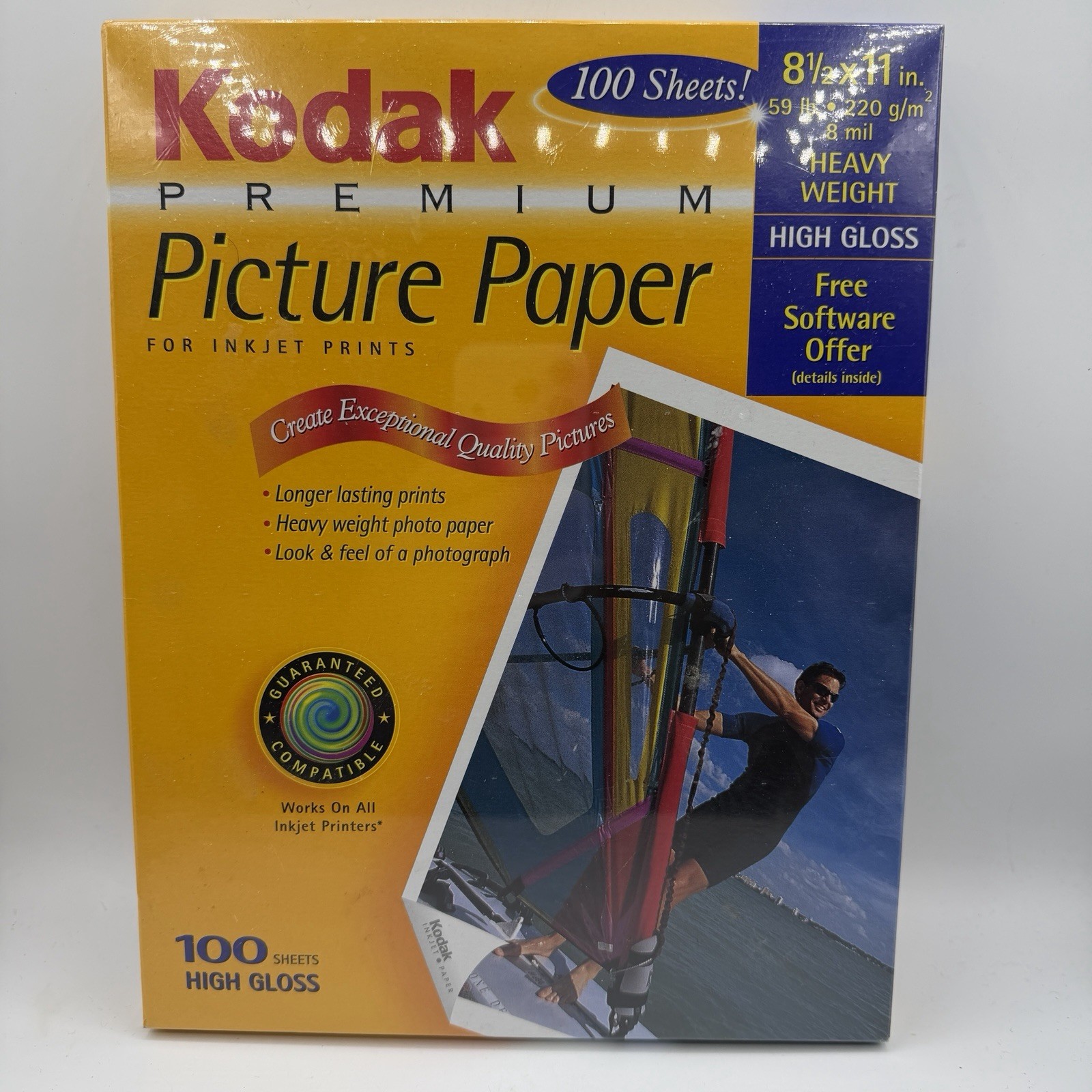 100 Kodak Premium Picture Paper Inkjet Prints 8 1/2 x 11 High Gloss Heavy Wt New
