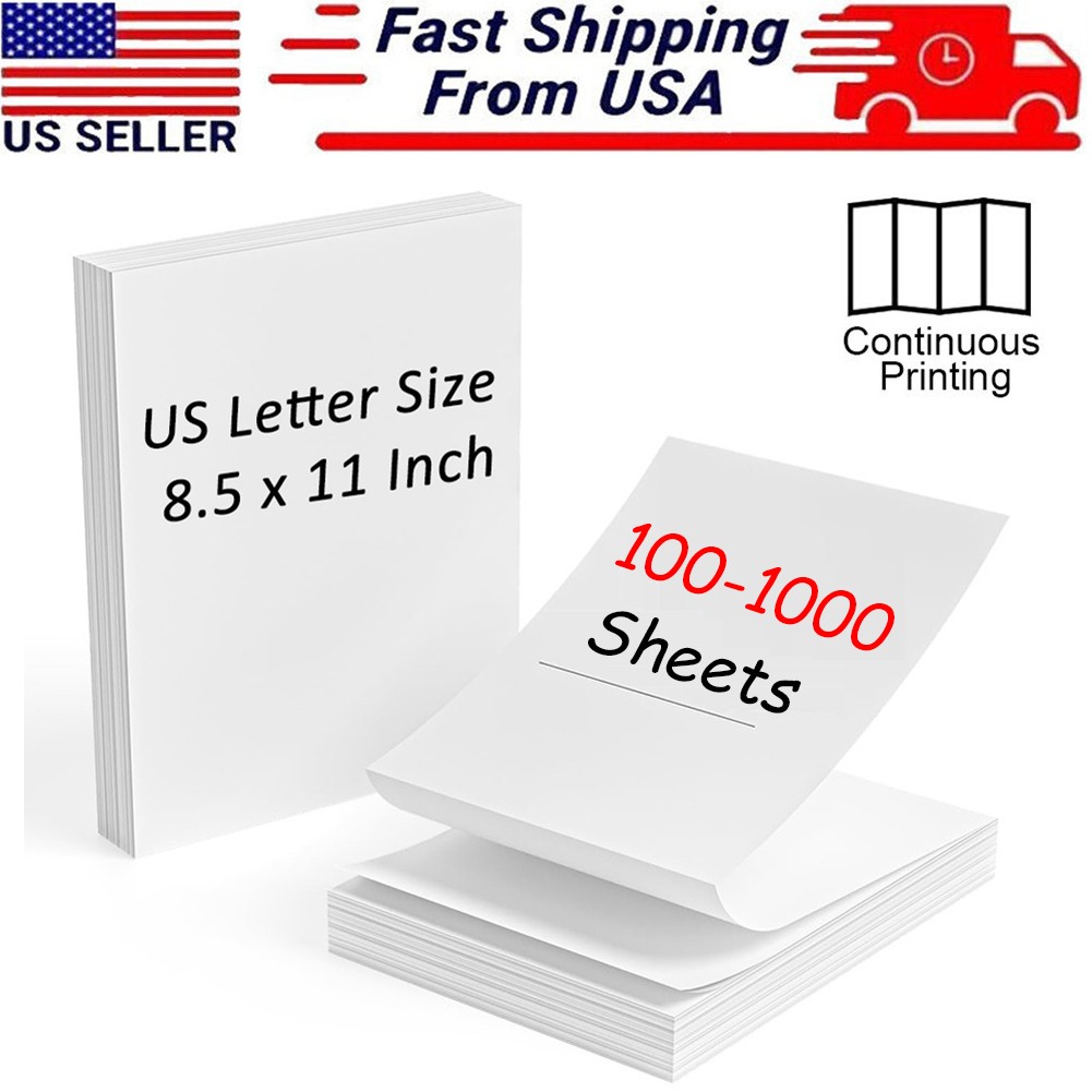 100-1000 Sheets 8.5"x11" Thermal Printer Paper US Letter Size Thermal Paper lot