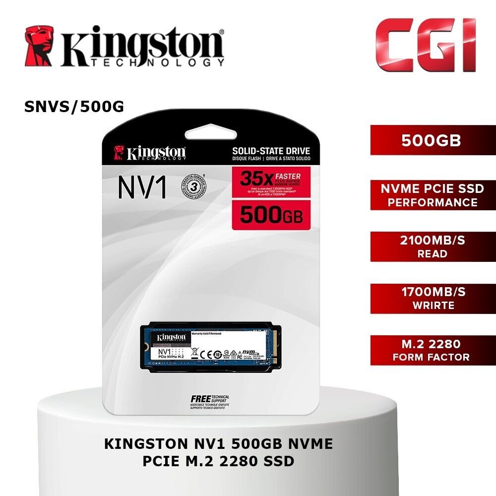 Kingston NV1 PCIe NVMe 500GB SNVS/500G M.2 SSD Solid State Drive