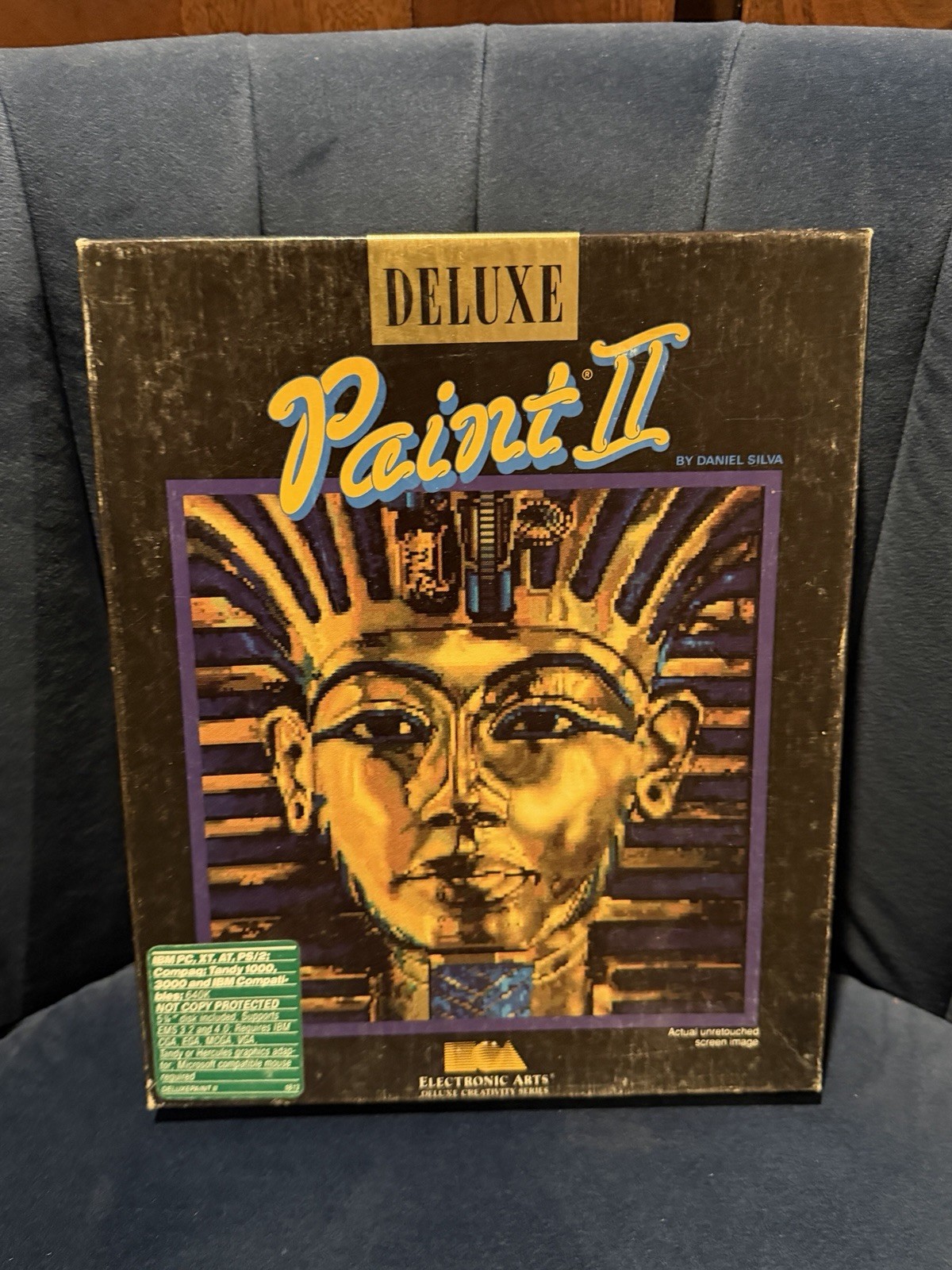 Deluxe Paint II IBM PC 5.25” Floppy Complete Box Manual EA Vintage Software