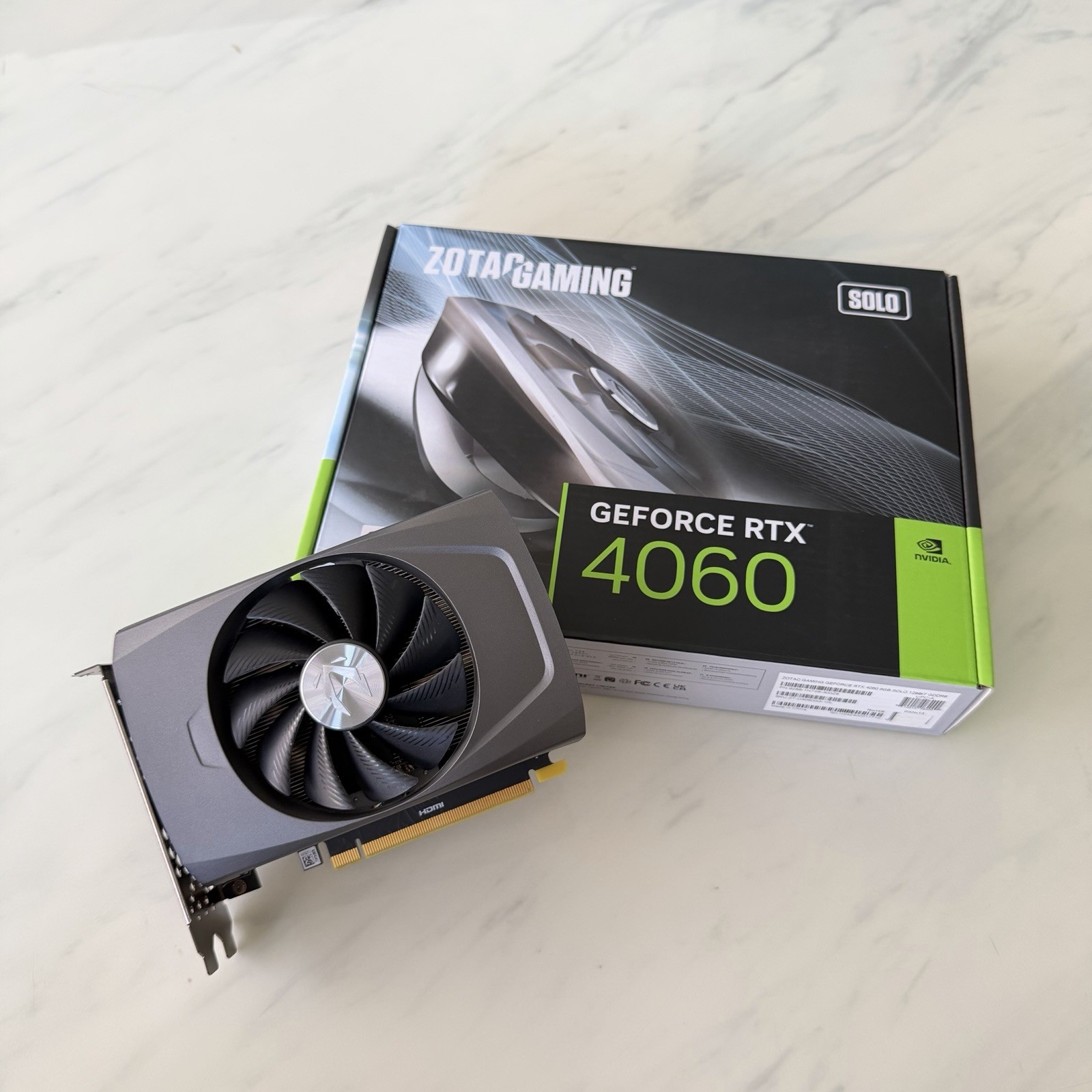 ZOTAC GeForce RTX 4060 SOLO 8GB GDDR6 Graphics Card ITX GPU - Mint