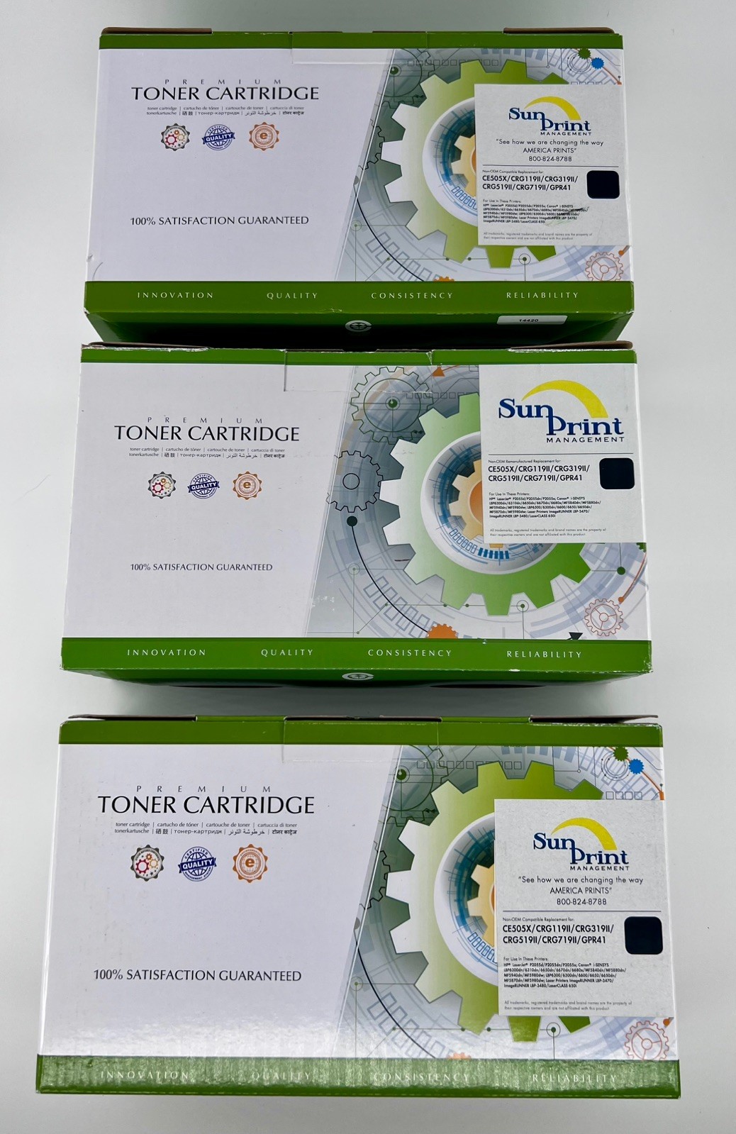 3 New Premium Toner Cartridge CE505X/CRG119II/CRG319II/CRG519II/CRG719H/GPR41