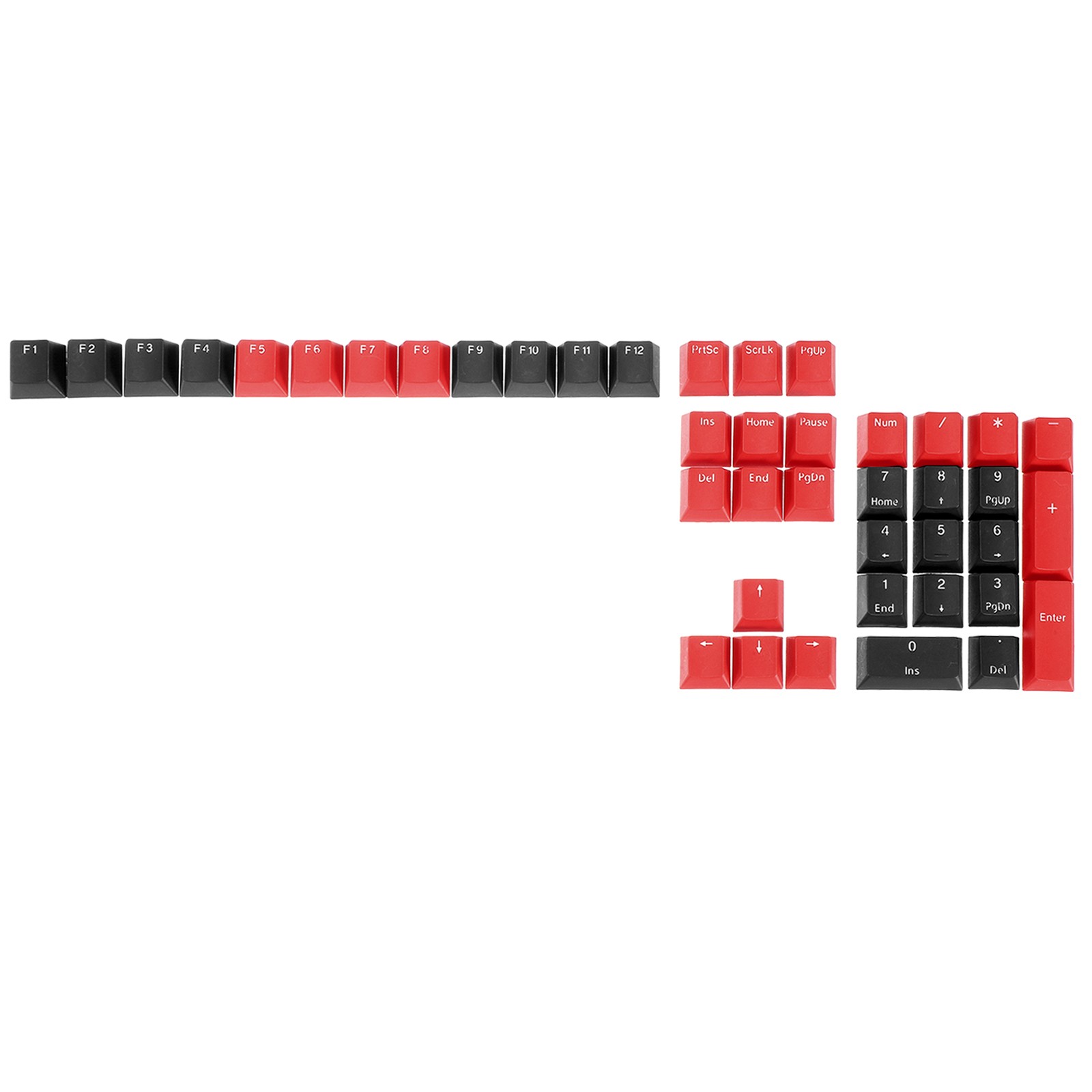 42 Key PBT Keycap Set Mechanical Numeric Keypads for Keyboard Black Red