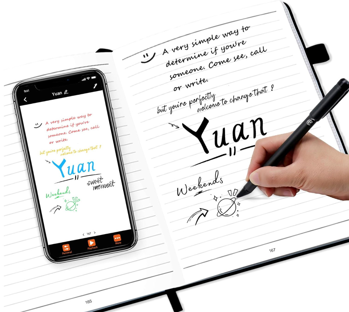 Smart Pen and Notebook - Smartpen Writing Set, Digital Smart pens for Note Ta...