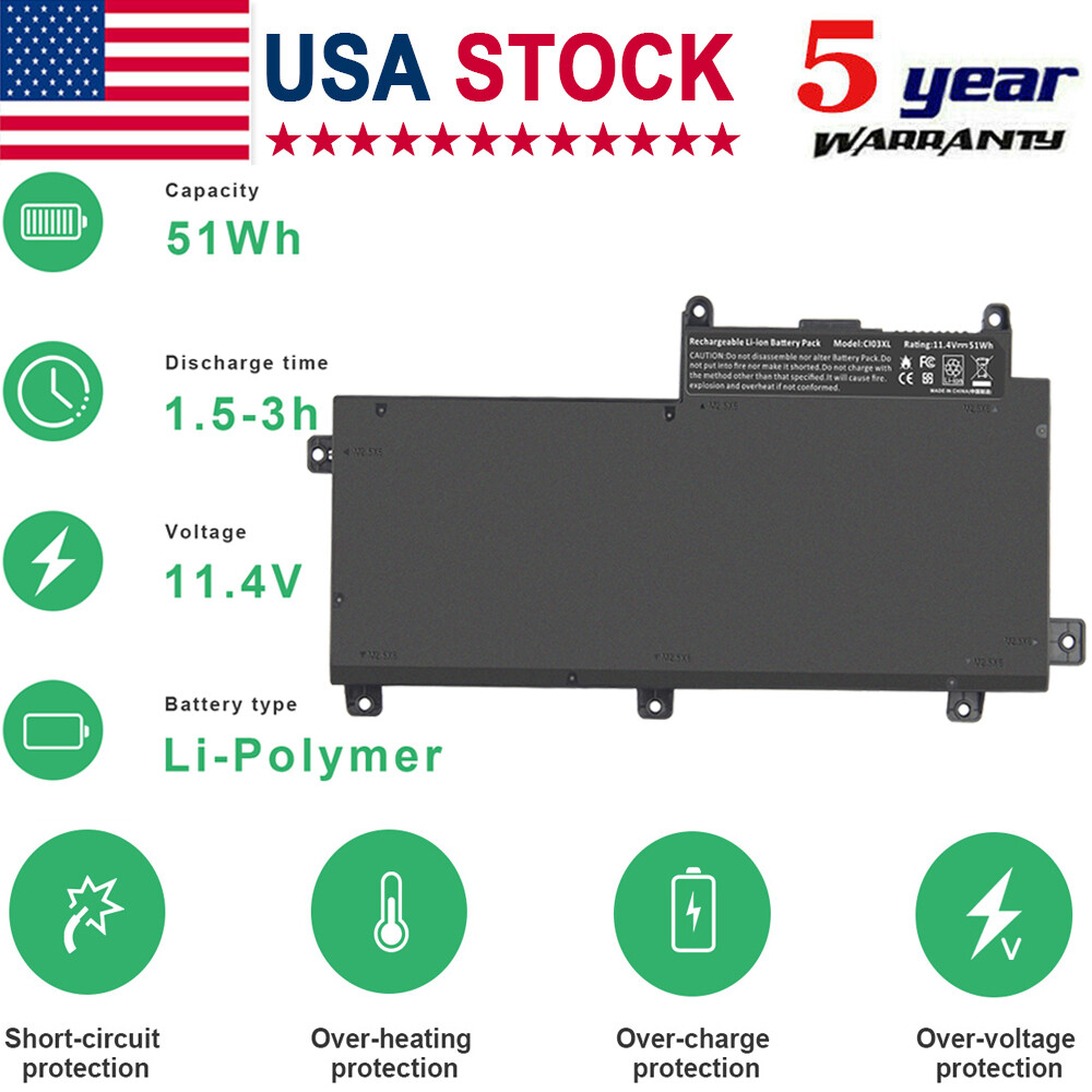 CI03XL Battery for HP ProBook 640 G2 645 G2 650 G2 655 G2 801554-001 Laptop 51Wh