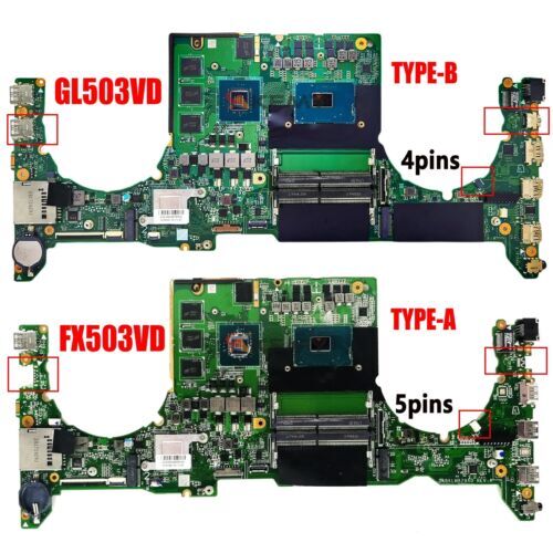 For ASUS GL503G GL503VD FX503V FX503VD Motherboard W/ I5 I7 CPU GTX1050 GPU 
