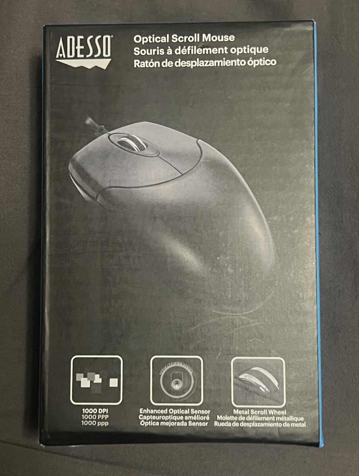 New in Box Adesso HC-3003US, Wired Optical Scroll Mouse