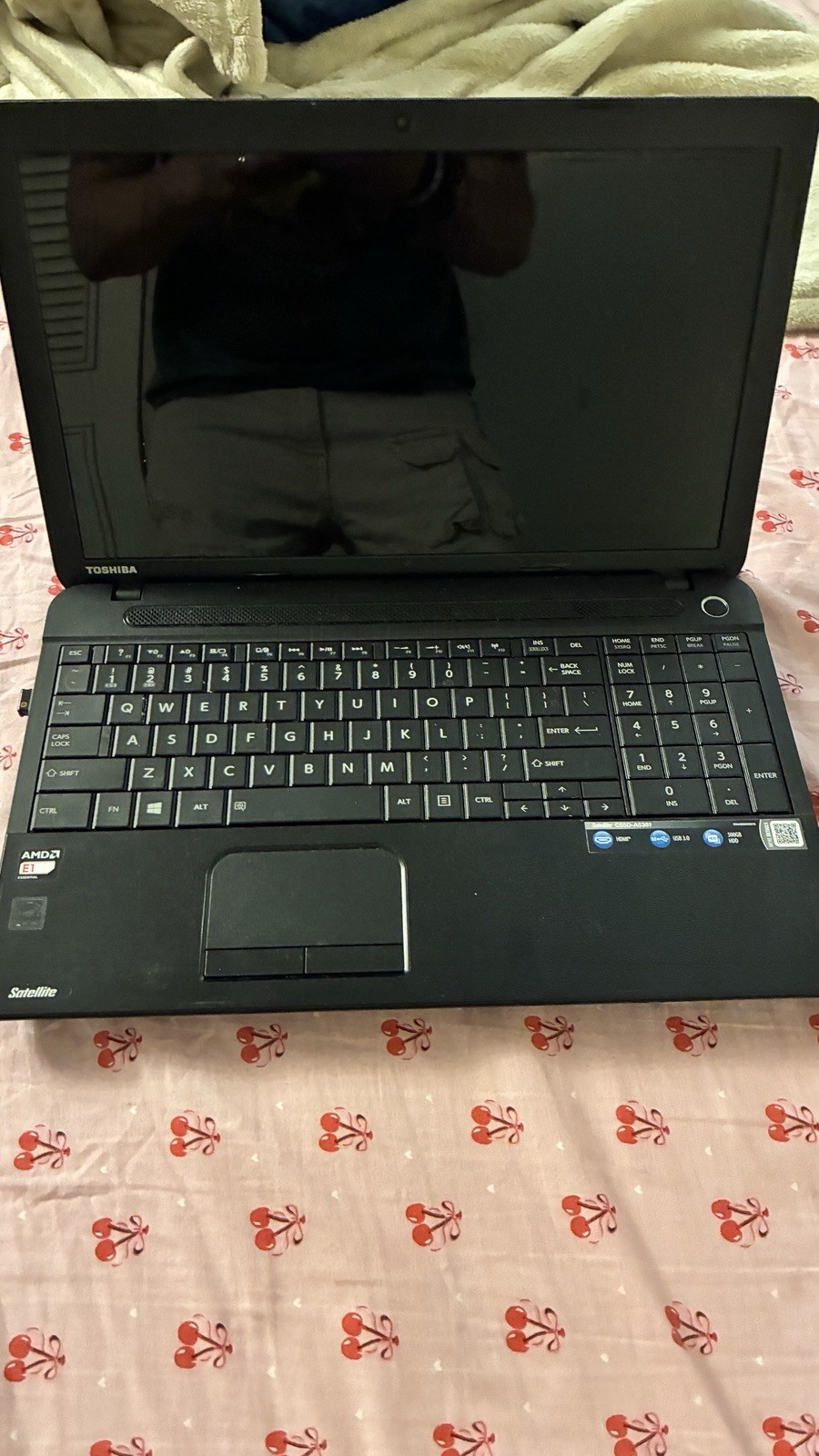 Toshiba Satellite 15.6" AMD E1 1.40GHz 4GB 320GB HDD Win 8.1 Black