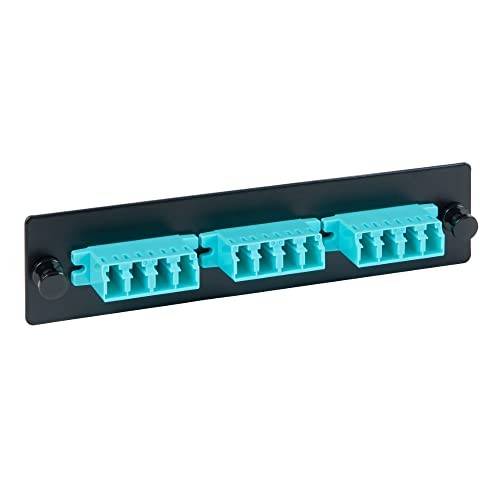 Icc Lgx Compatible 12 Fiber Lc Adapter Panel Aqua Push Pull Fasteners