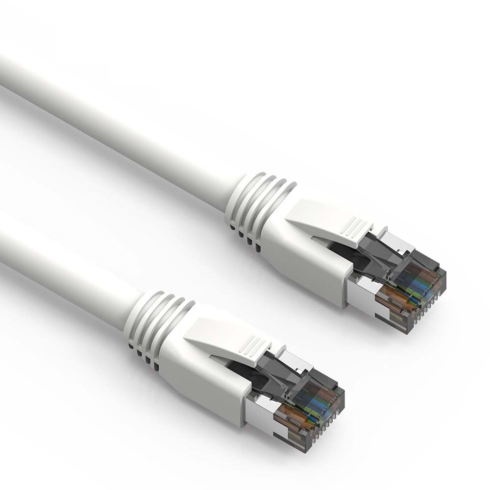 10 Pack of 10Ft CAT8 S/FTP Ethernet Network Cable White 24AWG