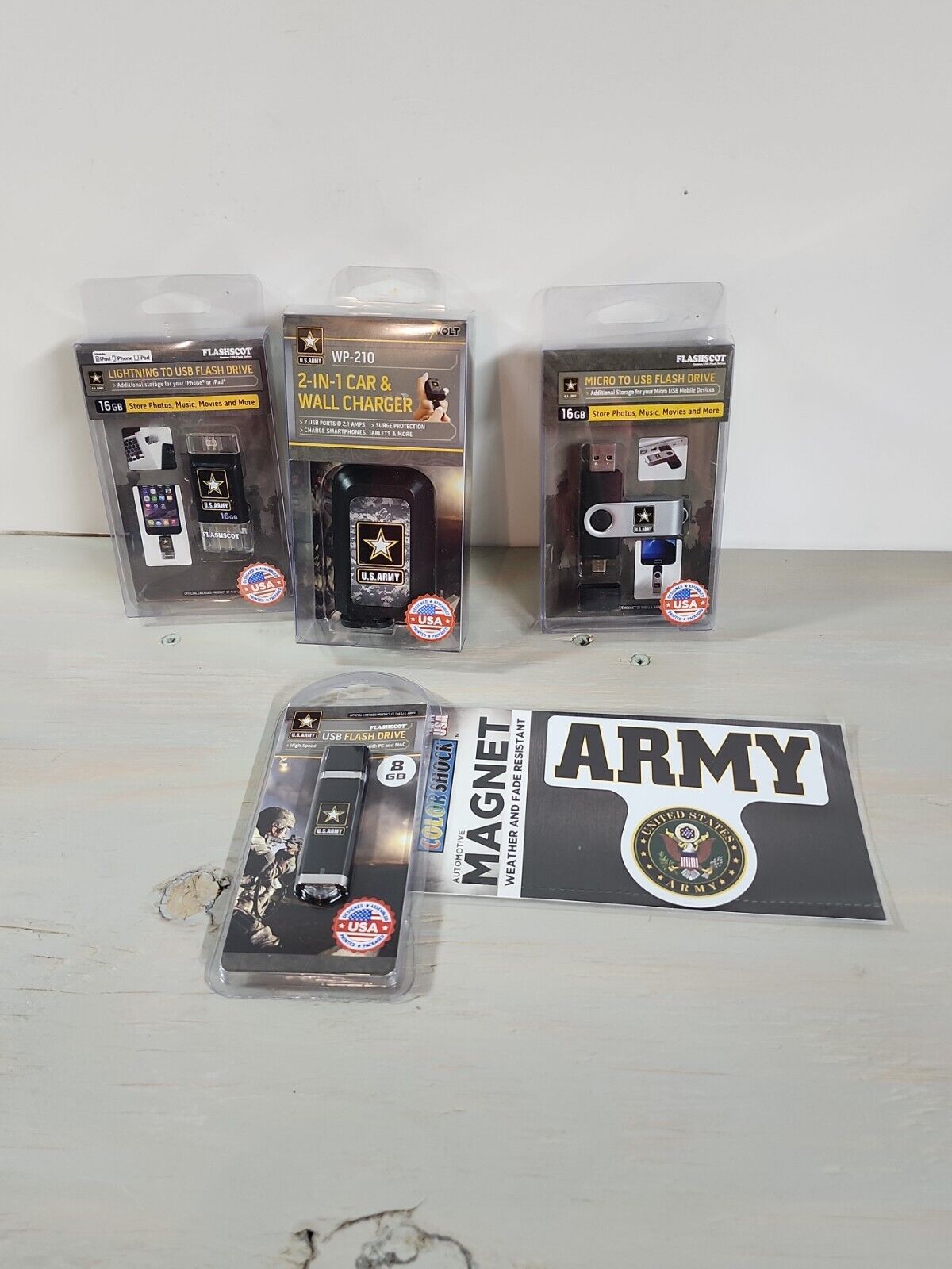 US Army GI tech care package Flash Thumb drive magnet & charge Father's day gift