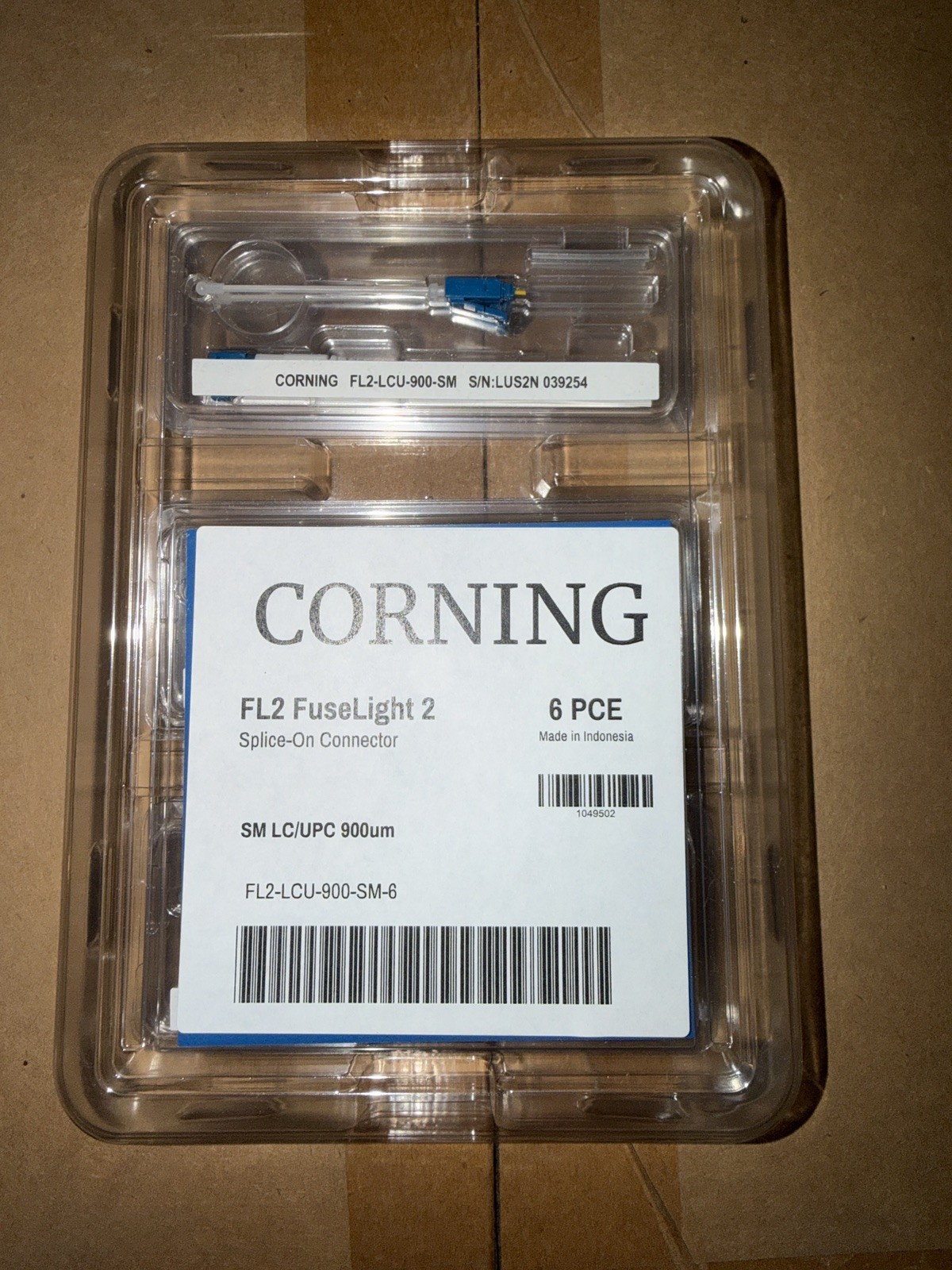 Corning FL2-LCU-900-SM FuseLite 2 Splice-On Connector LC 900um UPC 6 Pack