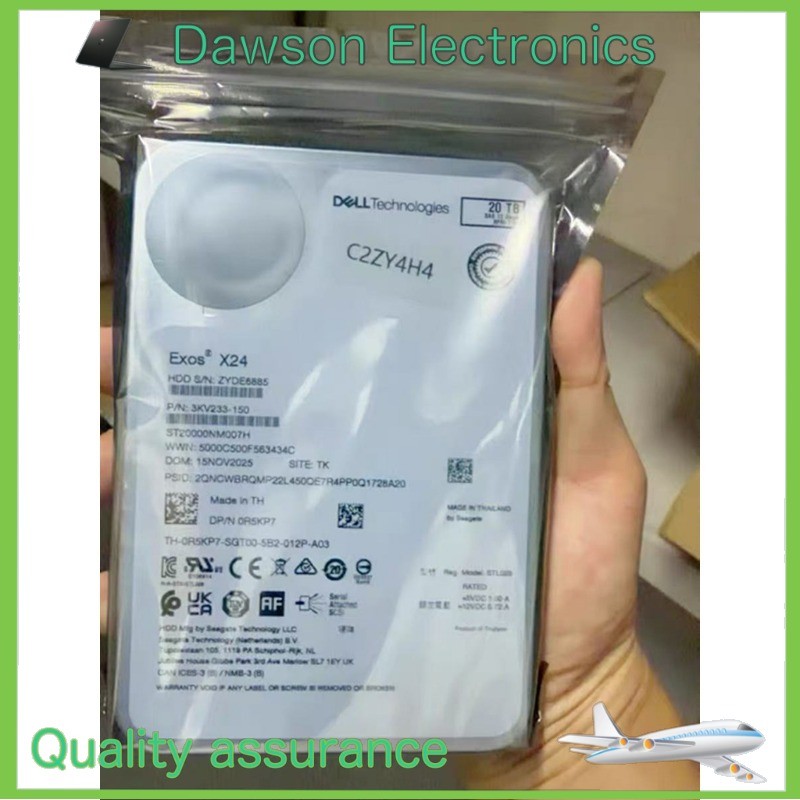 Dell 0R5KP7 Exos X24 ST20000NM007H 20TB R5KP7 3.5" LFF 12Gbps 7.2K RPM 512e HDD