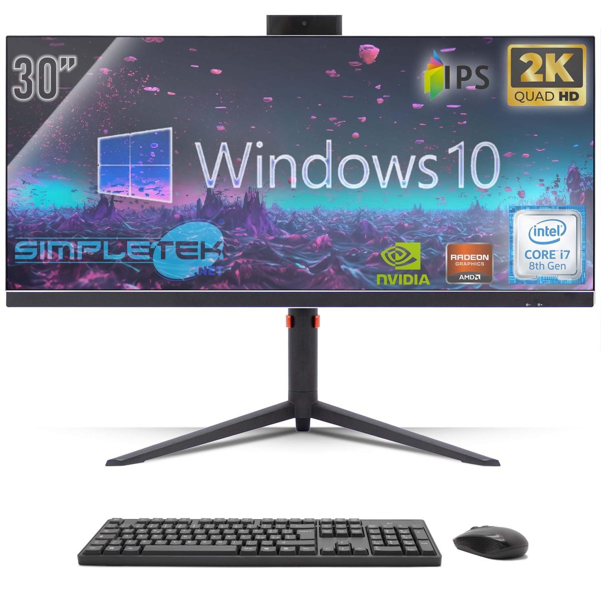 All IN One 30 " Gaming 2K i7 8° Gen RAM 16GB SSD 480GB Windows 10 Pro Aio Laptop