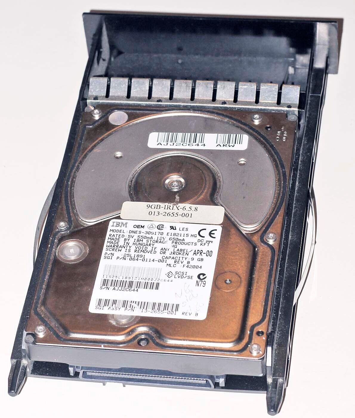 IBM Model: DNES-309170 E 182115 HG Hard Drive 9GB SCSI in Tray from SGI Computer