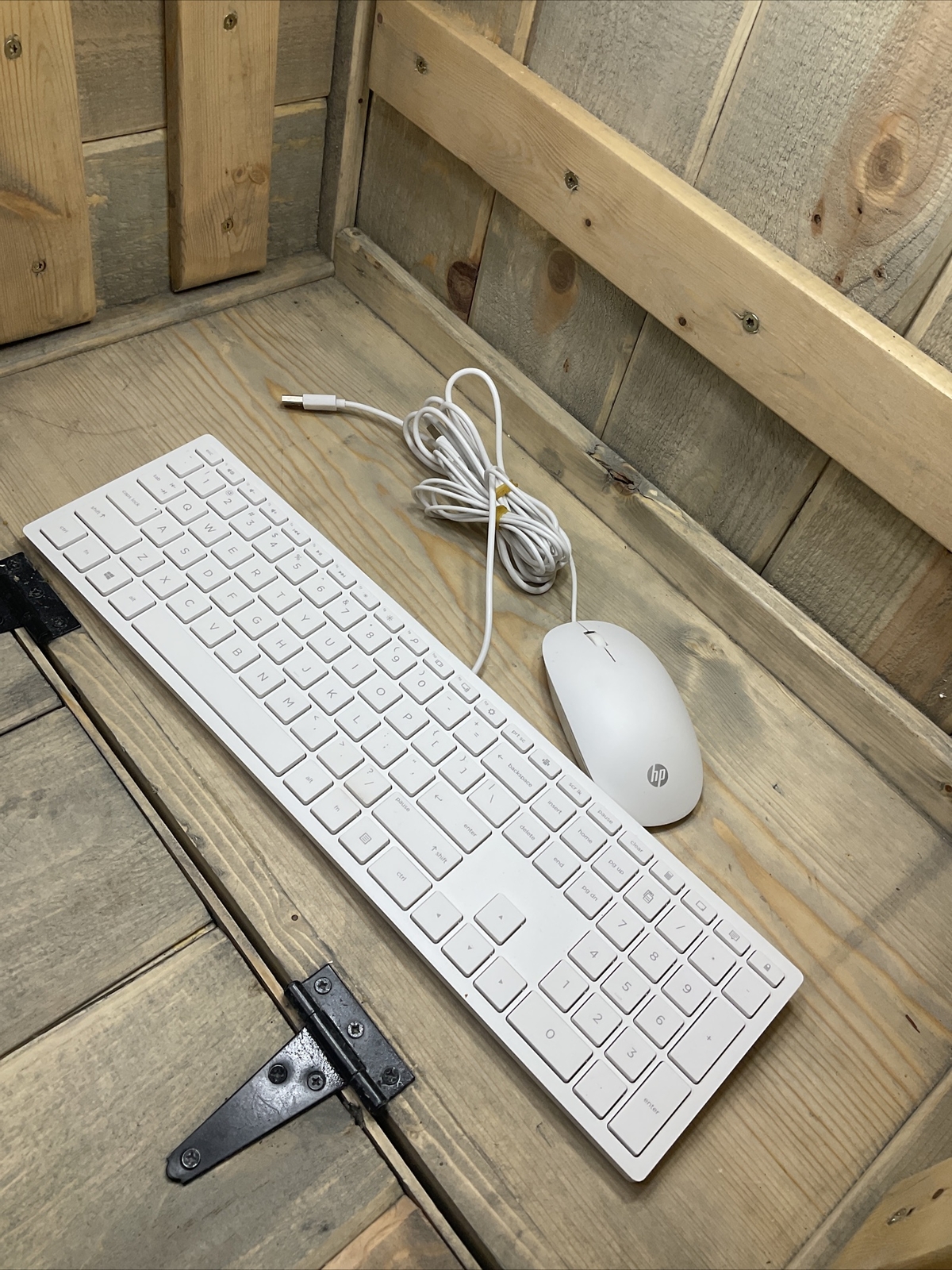 HP Wired USB Slim White Keyboard & Mouse Combo 928517-001 928513-001