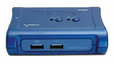 TRENDnet TK-207K 2-Port USB KVM Switch Kit VGA Keyboard Mouse w/ Cables NEW