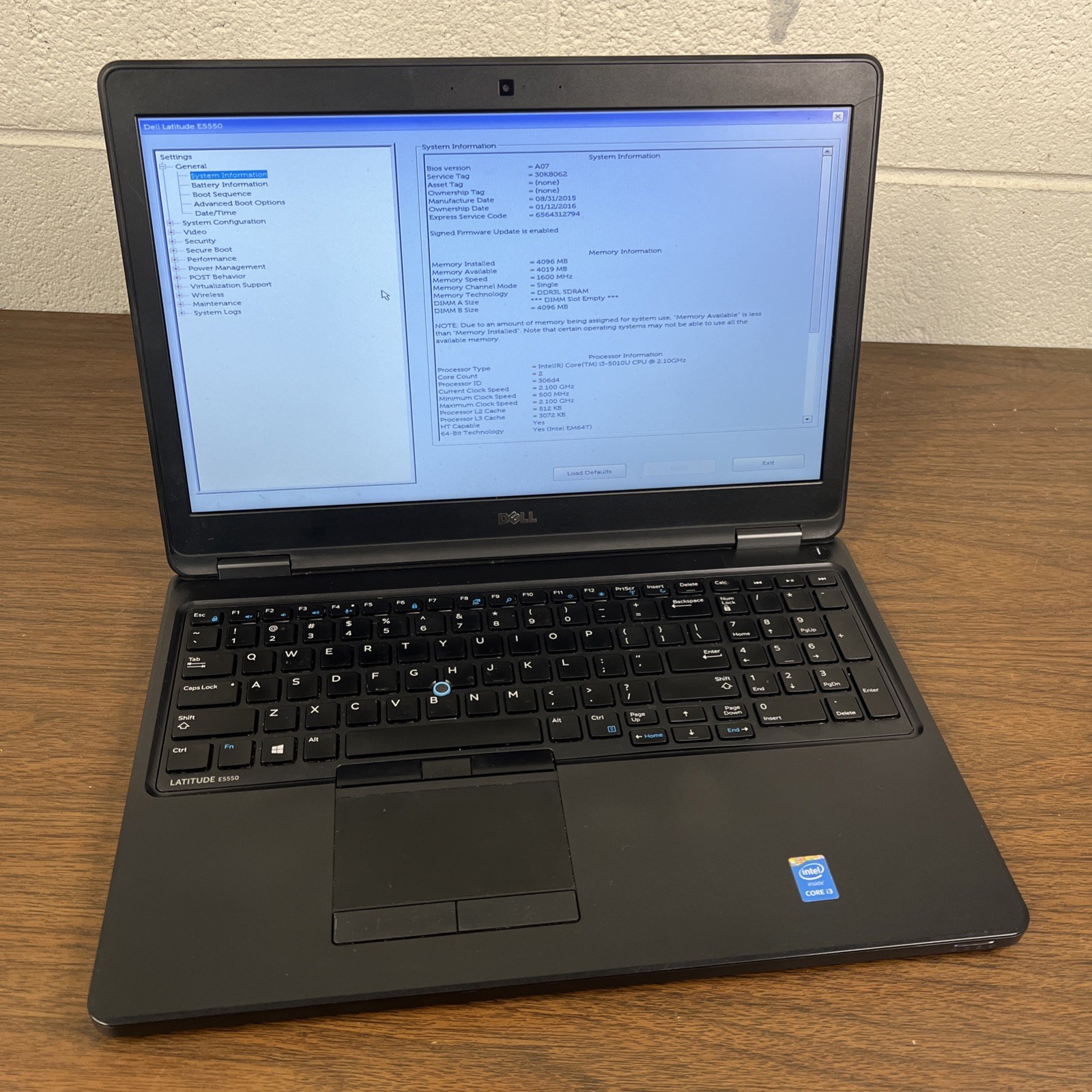Dell Latitude E5550 i3 5010U 2.1GHz 4GB RAM - (No Drive, No OS)