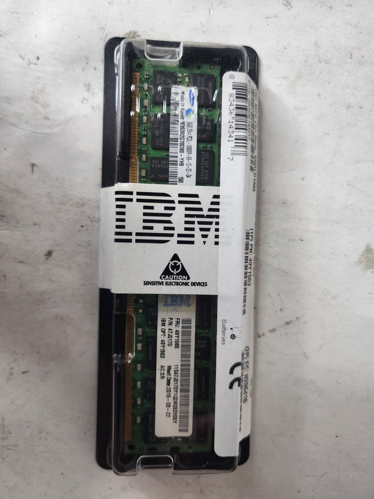 IBM 49Y1565 49Y1563 16GB(1X16GB) 1333MHZ PC3-10600 DUAL RANK M393B2G70DB0-YH9