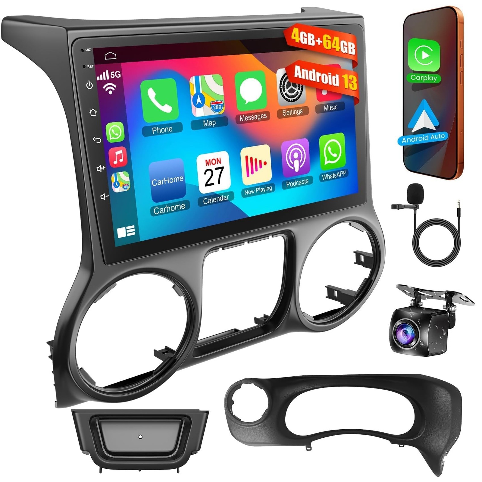 (8Core + 64GB) 10.1 Inch QLED Touch Screen Car Radio for Jeep Wrangler 2015 2...