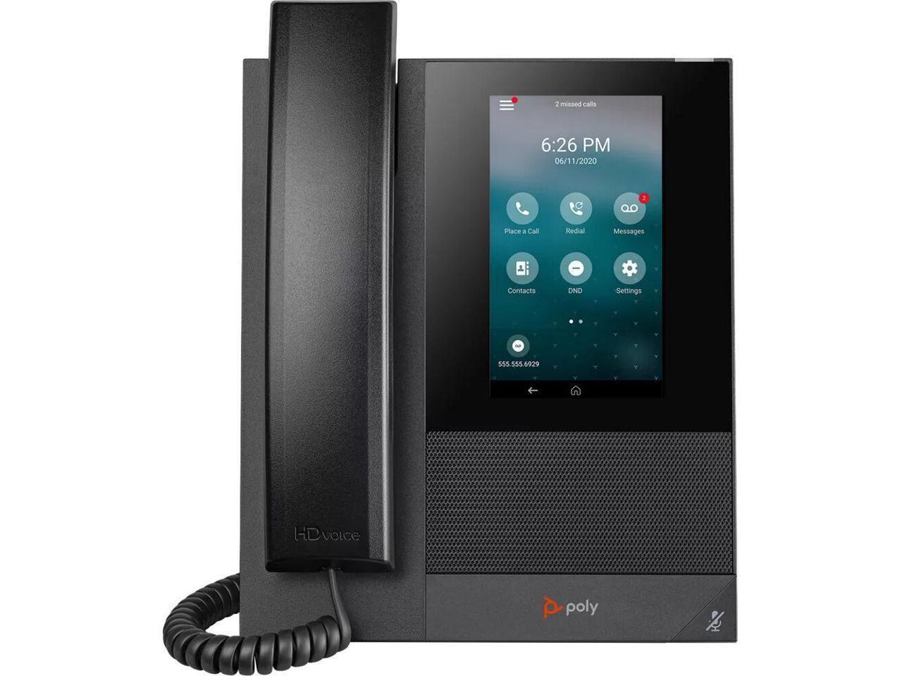 HP Poly CCX 400 IP Phone Corded Wall Mountable Desktop Black 24x Total Line VoIP