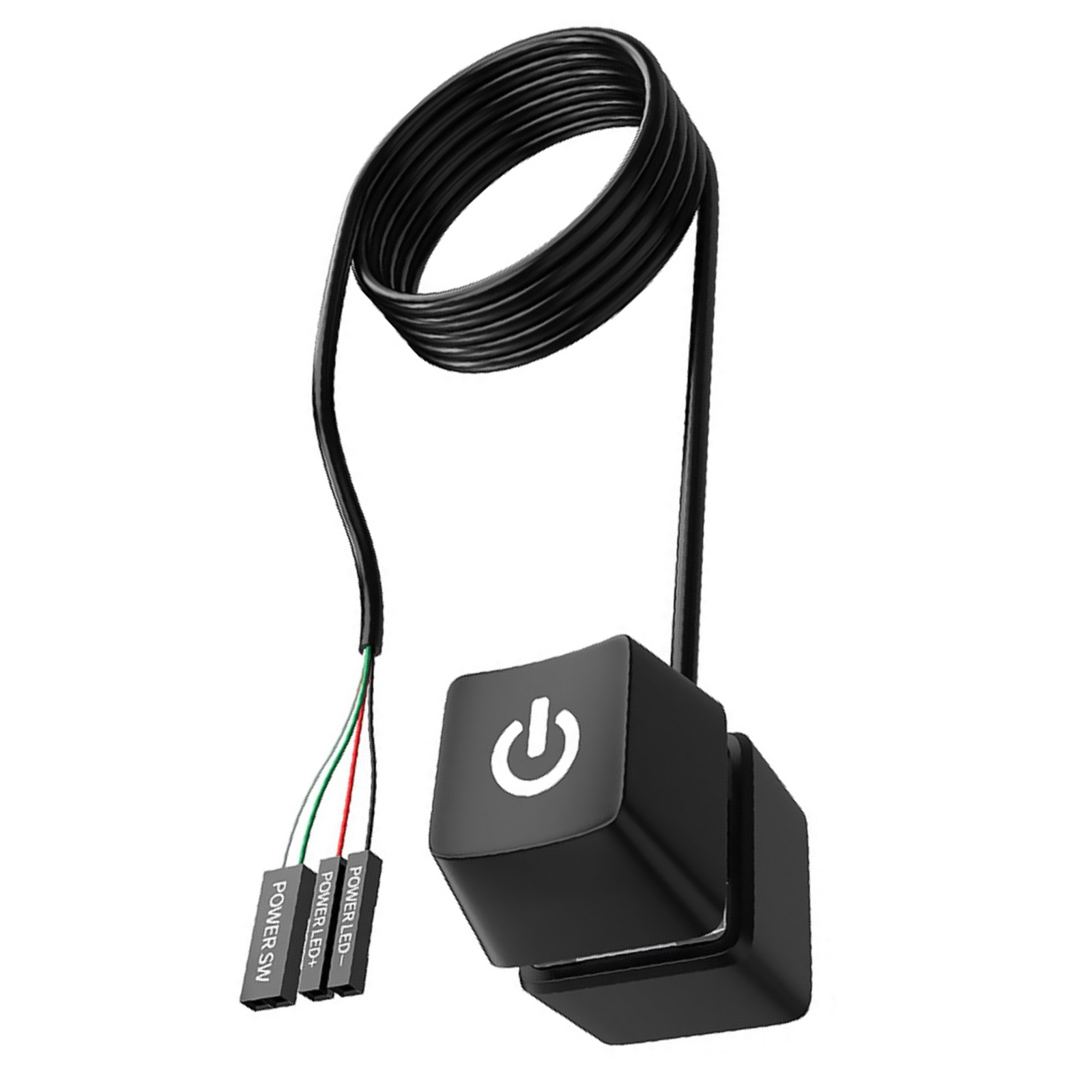 Desktop Computer External Power On Switch Cable PC Motherboard Start Button LED/